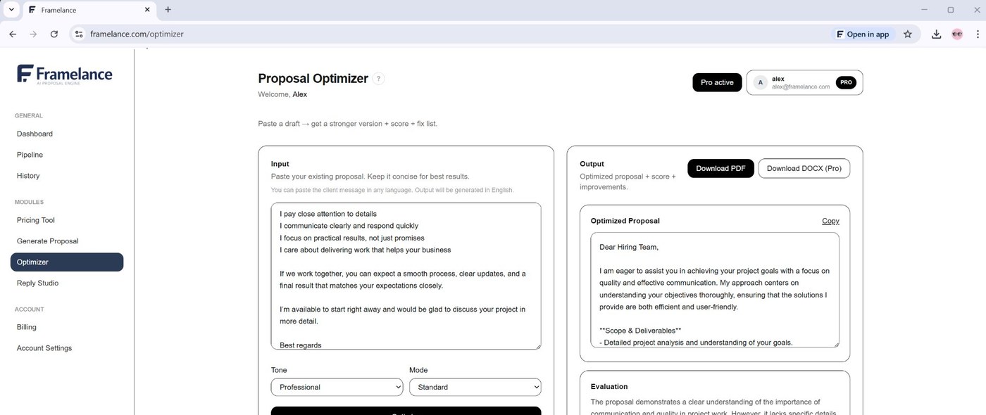 Proposal Optimizer